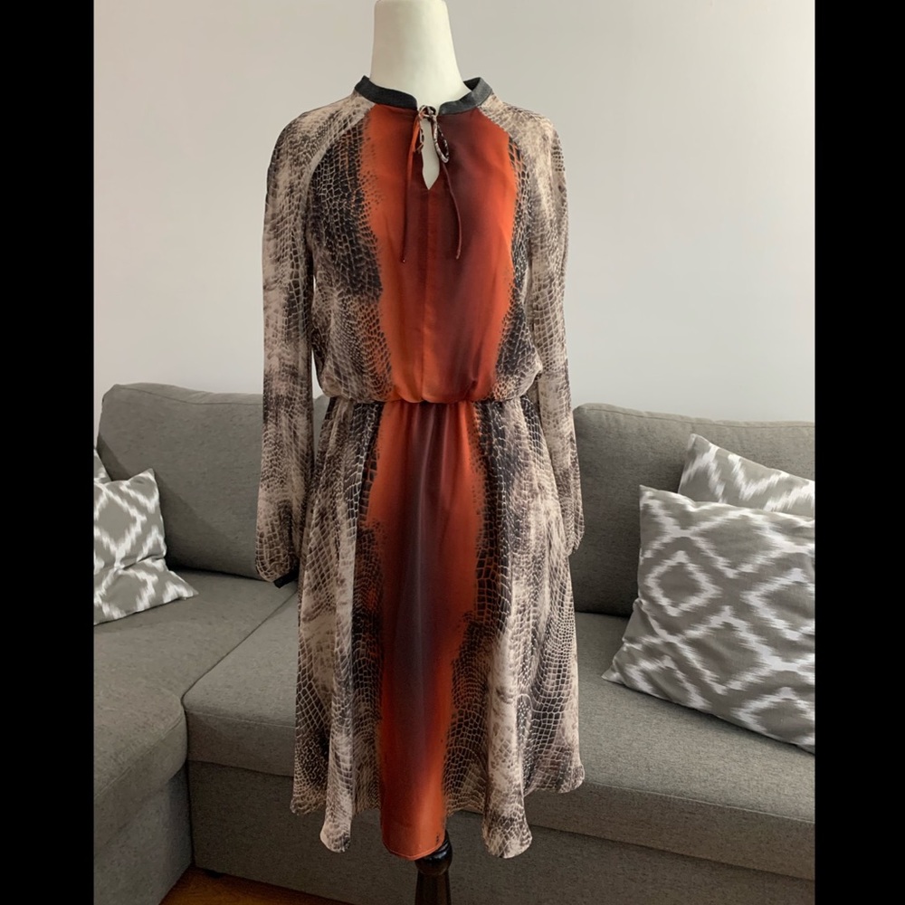Nine WEst Snake Skin Print Midi Dress